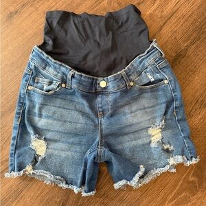 Time and Tru Blue Distressed Jean Shorts